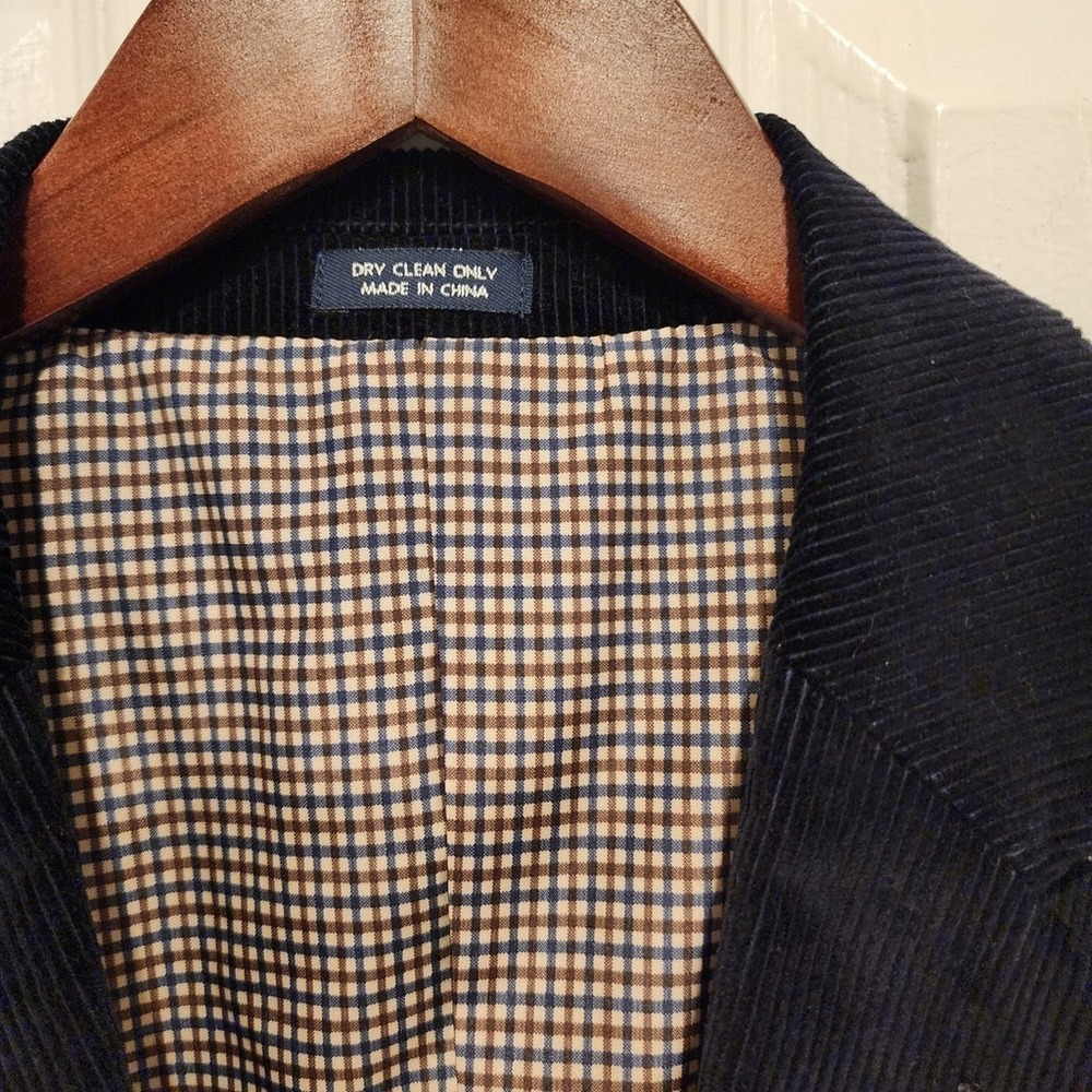 Saddlebred Corduroy Sports Coat Blazer Dark Blue/Navy 44L Dapper business - Picture 3 of 10